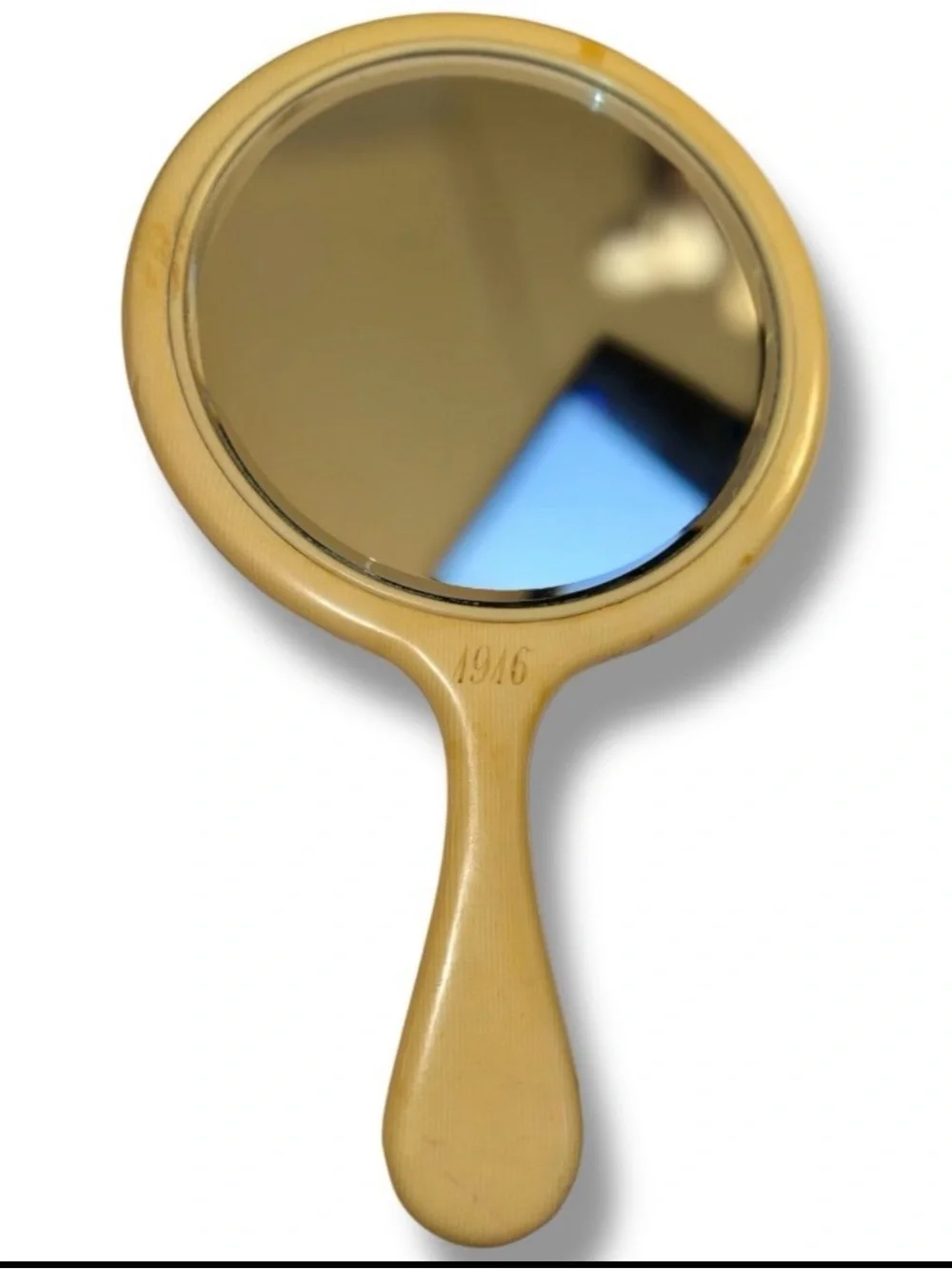 Vintage 1916 DuBarry Pyralin Celluloid Hand Mirror Monogrammed